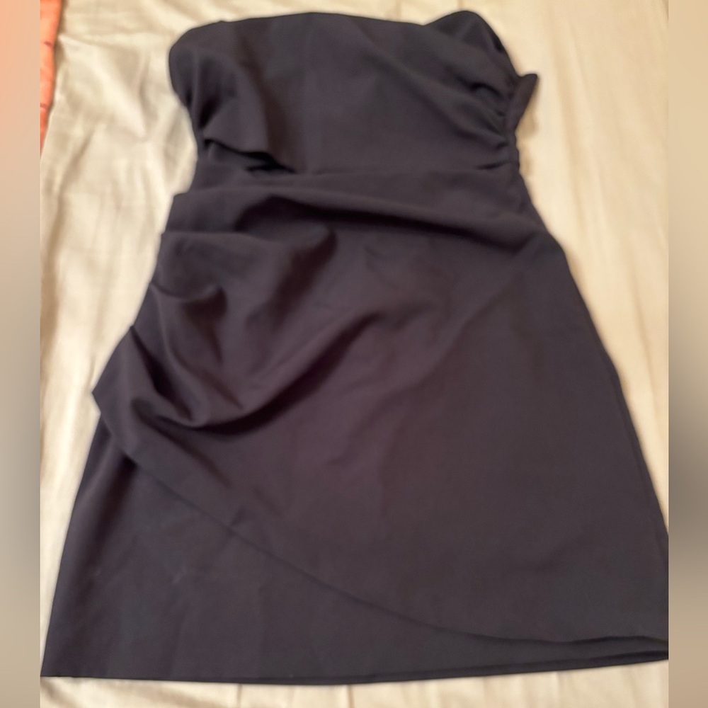 Zara Elegant Black Strapless Dress